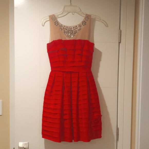 Red bcbg evening dress size xxs - Picture 1 of 4